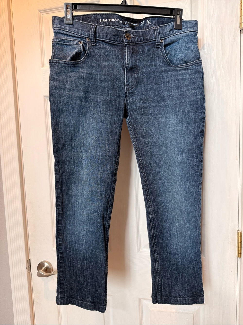 INC International Concepts Slim Straight Jeans - Dark Blue Denim
